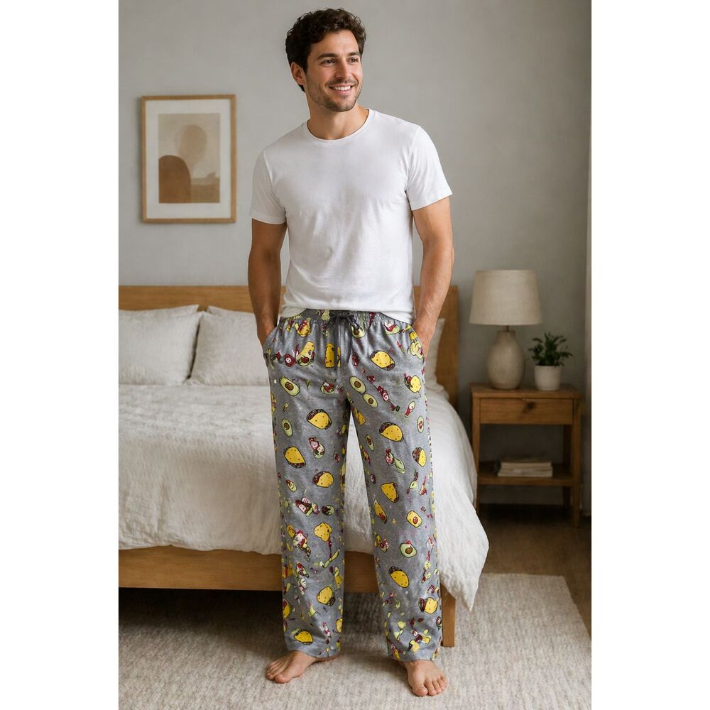 PJS Unisex Sz. XL Taco Avocado Hot Sauce Drawstring Lounge/Sleep Pajama Pants #9